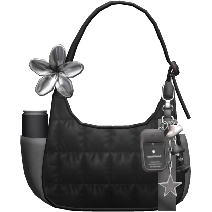 Black & Silver Essentials Designer Shoulder Bag