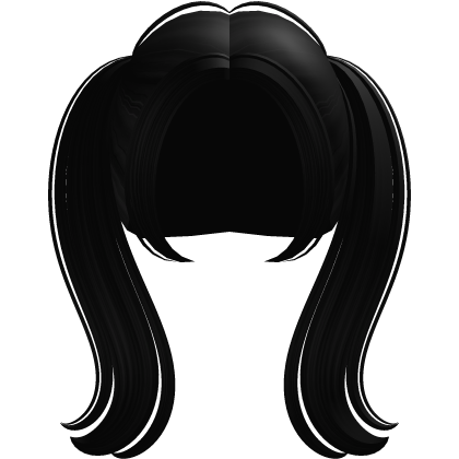 ♡ ┊ cutesy long pigtails in black Roblox item