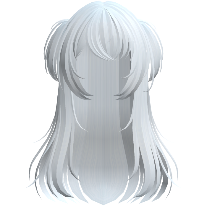 shy wispy layered hair w/ pigtails light blue