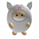 ♡ Jumbo cute corgi in white pig onesie backpack ♡