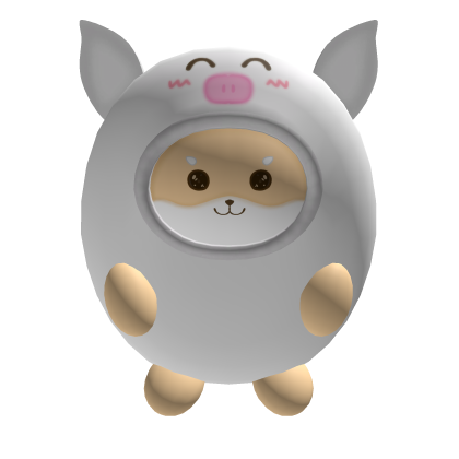 ♡ Jumbo cute corgi in white pig onesie backpack ♡ thumbnail