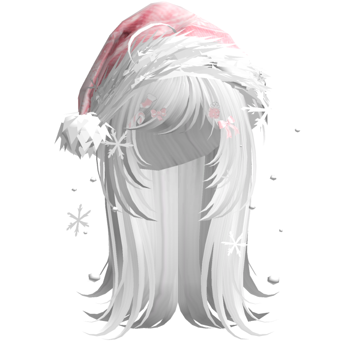 Cute Christmas Straight Hair (White)