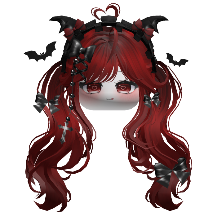 Goth Wavy Pigtails w/Headband (Black)