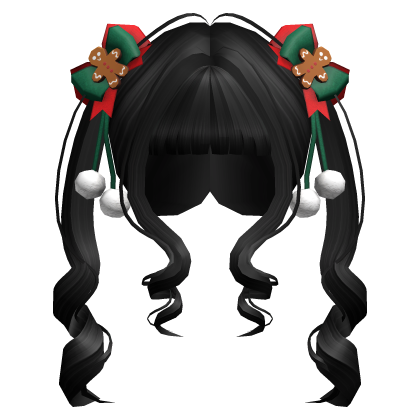Christmas Bow Black Y2K Pigtails Roblox item