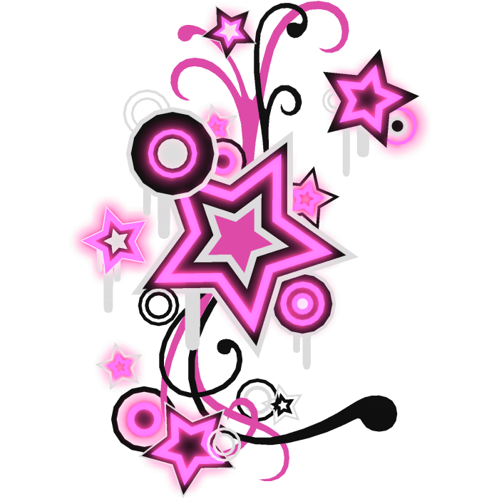 Glowing Frutiger Metro Pink Scene Star Backdrop