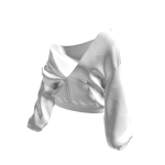 Baggy Pullover Zipper Jacket (White)
