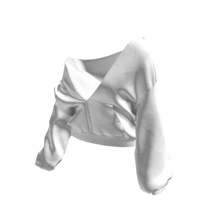 Baggy Pullover Zipper Jacket (White)