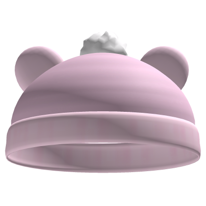 cutesy winter bear beanie in pink