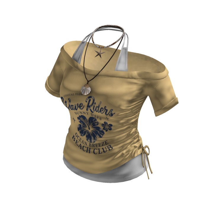 Off Shoulder Graphic Top (Yellow)