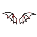 Red Glitch Bat Wings