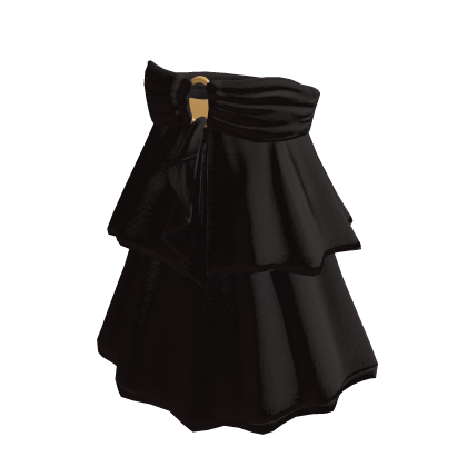 Tiered Skirt with Side Drape (Dark Brown)