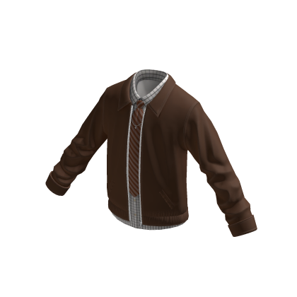 Retro Piped Zip Jacket (brown)