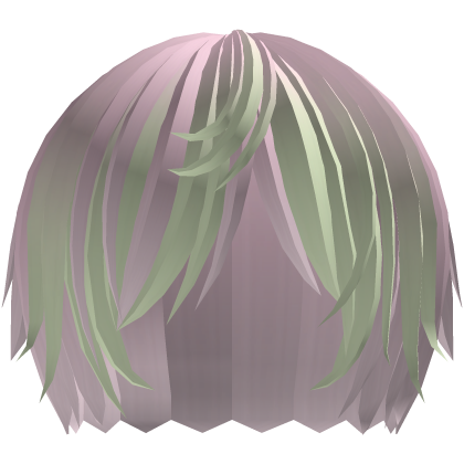 ‘’ (๑ — ‸ ҂)ゝcurly emo hair in pastel yellow pink Roblox item
