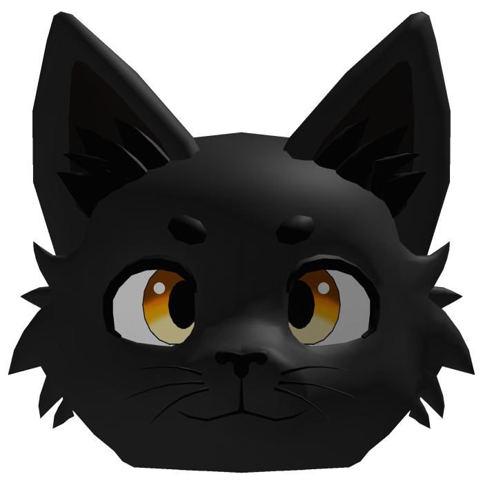 Black Cat Head Kemono Furry - Ambar Eyes