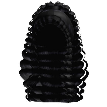 Crimped Curly Ponytail in Black Roblox item
