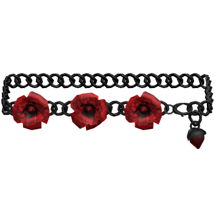 1.0 Red Black Rose Flower Emo Waist Chain Belt