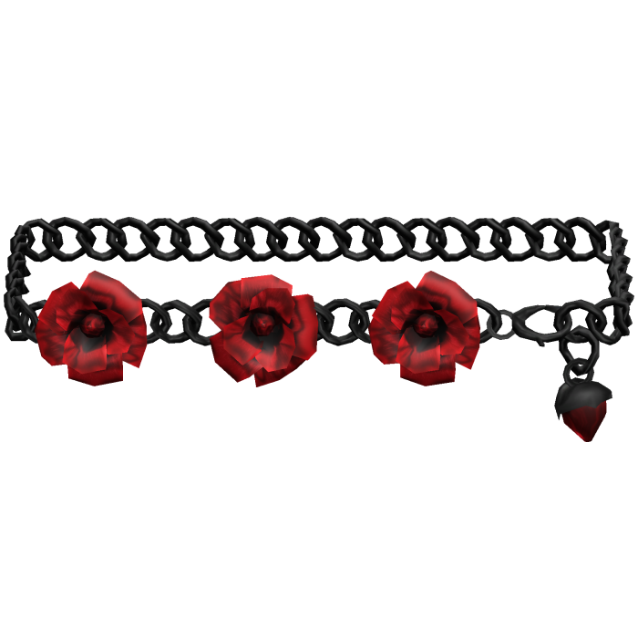 1.0 Red Black Rose Flower Emo Waist Chain Belt