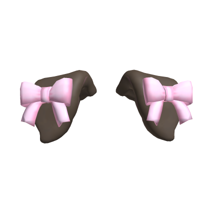 Roblox Item ⊱┊cute puppy dog brown ears pink bow