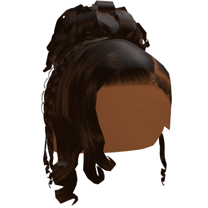 ☆ Curly Fishtail Braid Updo in Brown Roblox item