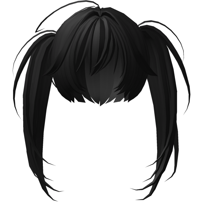 messy asymmetrical moe pigtails in black