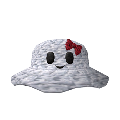 Ghost Bucket Hat (with bow) Roblox item
