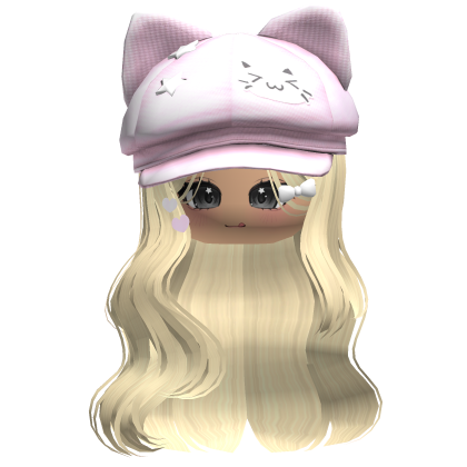 Yellow Kitty Ears Cap Wavy Hair