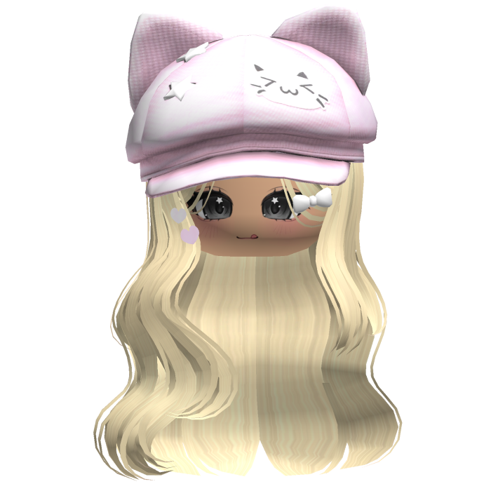 Yellow Kitty Ears Cap Wavy Hair