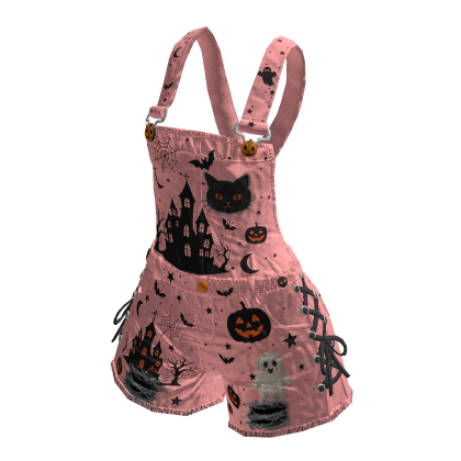 Girl Halloween Overalls (Pink)