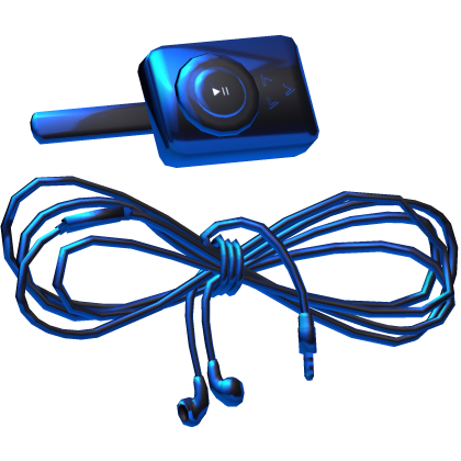 Blue Metal MP3 Player Wired Earphones Clips