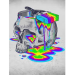 Trippy skull drawing
