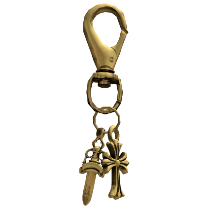 Gold Ornamental Dagger Cross Charm Keychain [1.0] thumbnail