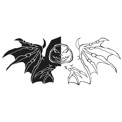 Cartoony black&white Hood Star Dragon Wings Combo