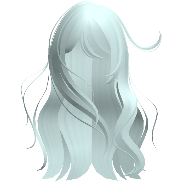 ♡ windy anime girl messy long hair (light blue)