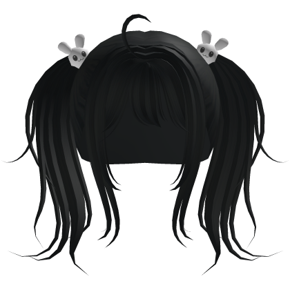 Black Kawaii Pigtails Hair Roblox item