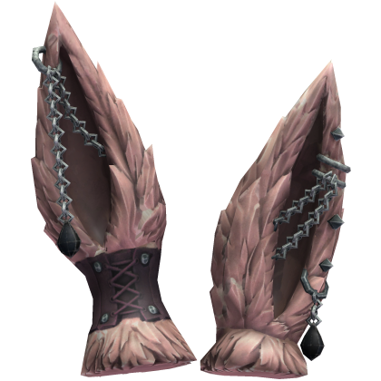 Pink Furry Bunny Ears with Chains