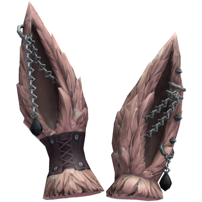 Pink Furry Bunny Ears with Chains