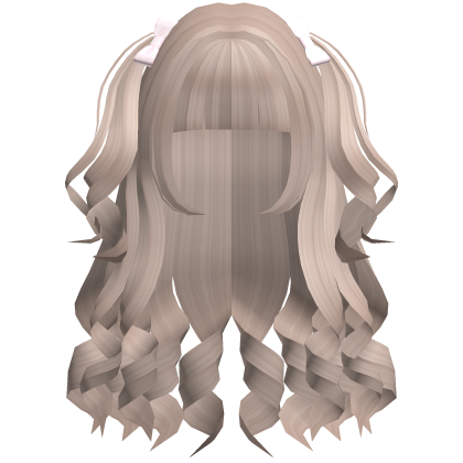  ♡ : light brown pretty princess long curly hair  Roblox item