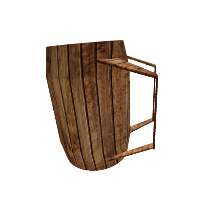 wooden barrel with fake robux