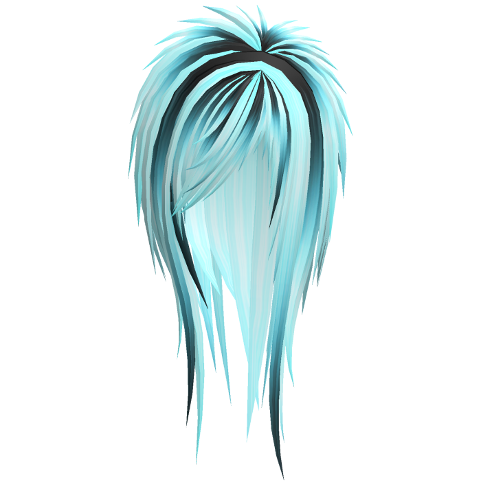 Messy Choppy Light Blue Gradient Dye Hair