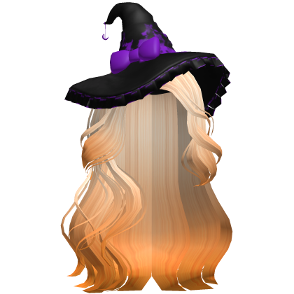 Halloween Side Swept Witch Hair (Blonde & Orange)