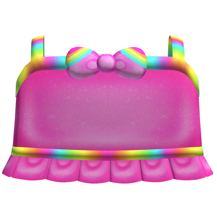 ♡ bright pink rainbow tweencore bow ruffled top