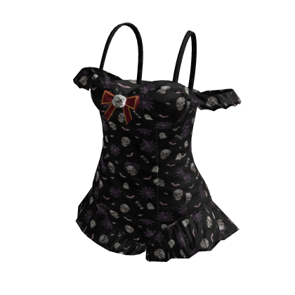 Black Ghost Halloween Bodysuit