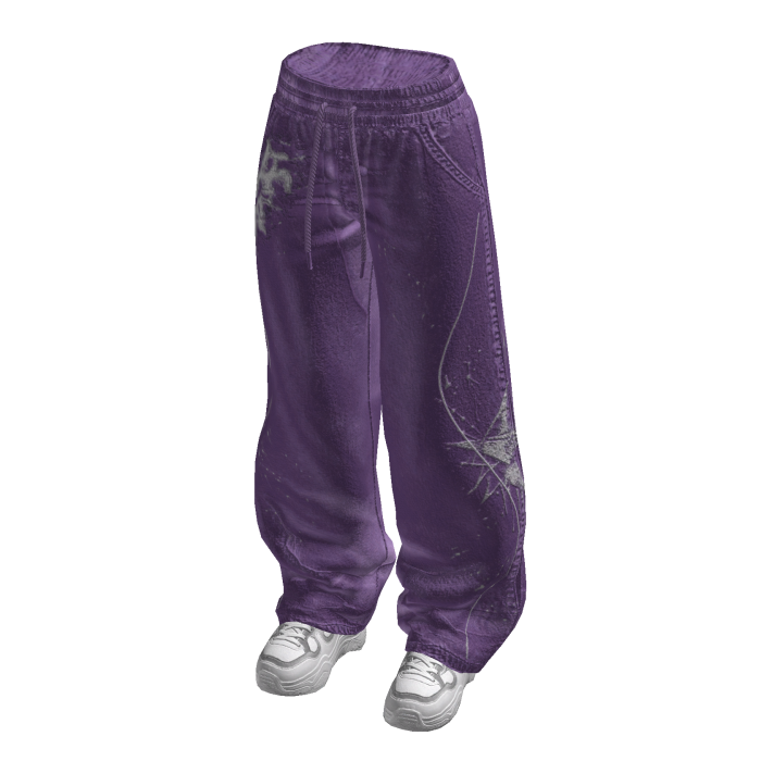 Baggy Pants with Abstract Graphics (Purple)