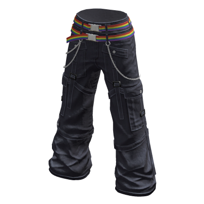 aprelle Y2k Warrior Cargo Pants With Rainbow Belt thumbnail