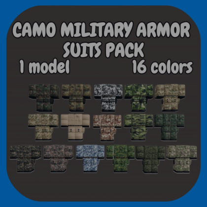 [R15 layered] 16 camo military armor suits