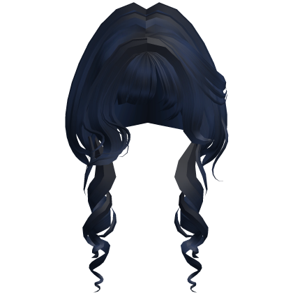 Anime Soft Curly Hair w/ Bangs (Blue)