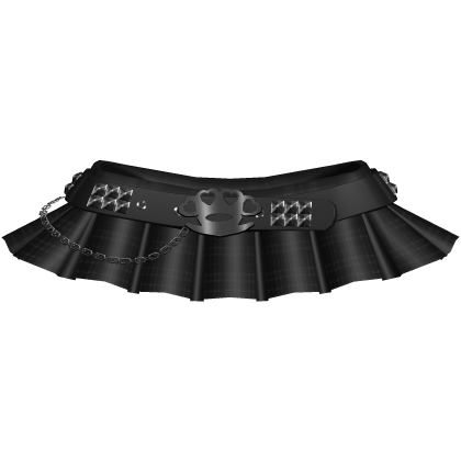 ♡ : cute black emo punk skirt w/ studded belt thumbnail