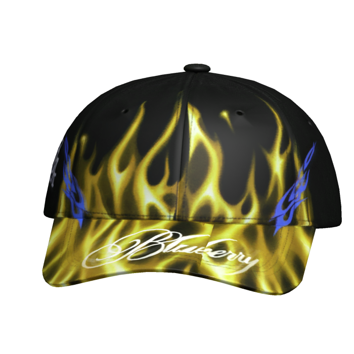 Black Yellow Flame Cap