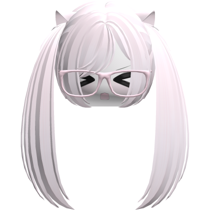 Kawaii Moe Light Purple Pigtails w Glasses