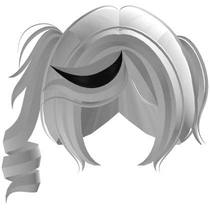 ᜊ ꒰ crimson's cute curly side ponytail hair white Roblox item